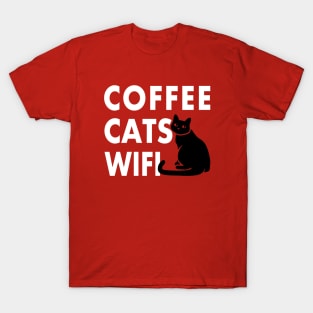 Coffee Cats Wifi Love T-Shirt